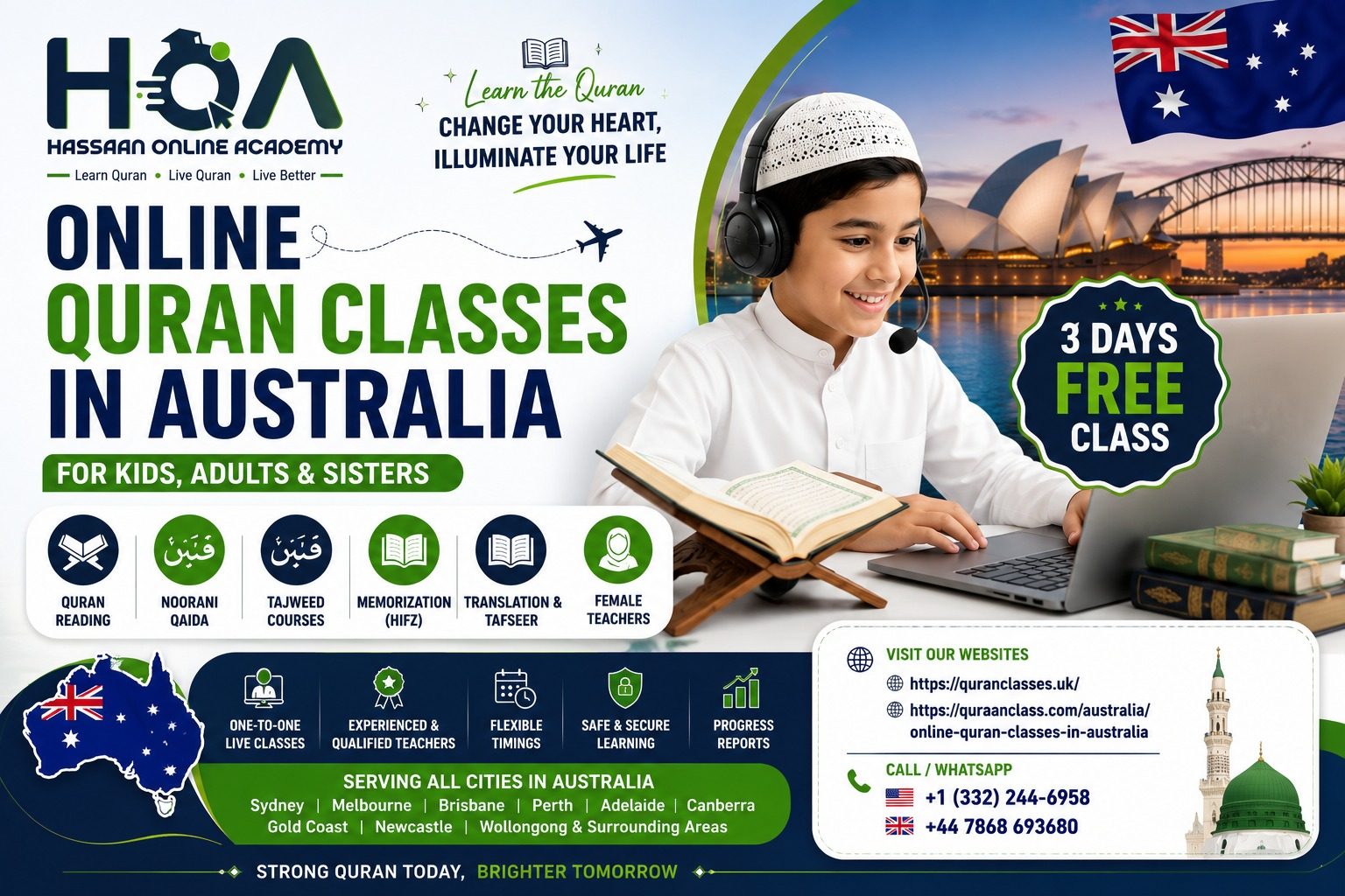 Quran Classes Australia – Learn the Holy Quran with Qualified Online Quran Teachers in Australia